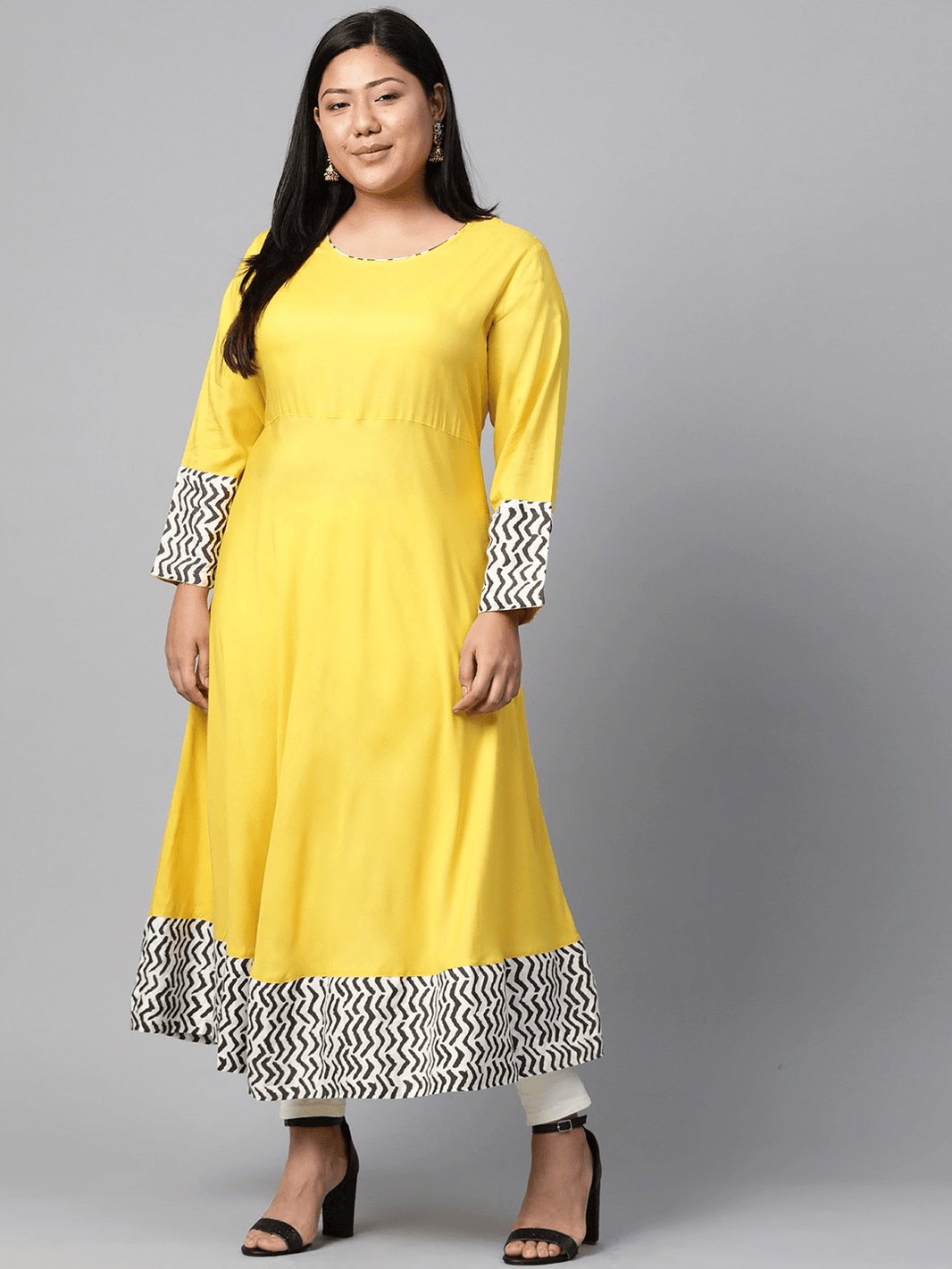 Divena Solid Mustard Yellow Rayon Anarkali - divena world