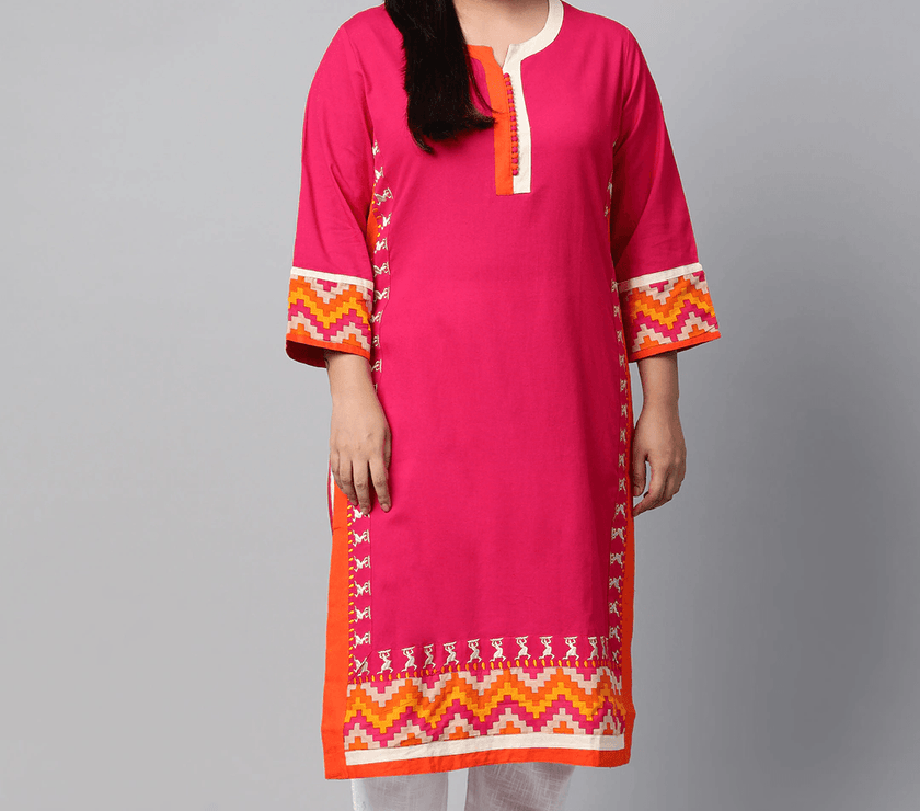 Plus Size Pink Flex Kurta - divena world