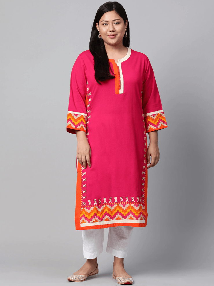 Plus Size Pink Flex Kurta - divena world