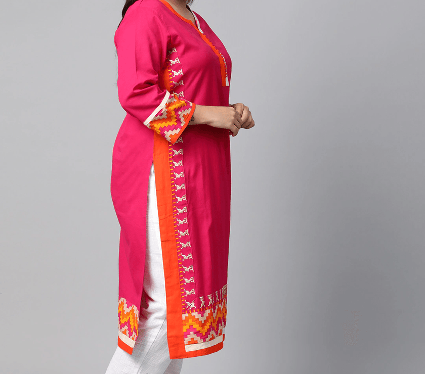 Plus Size Pink Flex Kurta - divena world