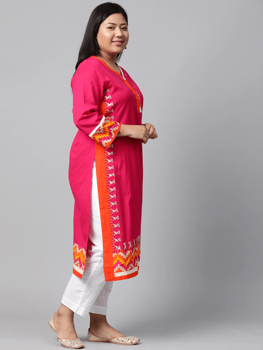 Plus Size Pink Flex Kurta - divena world