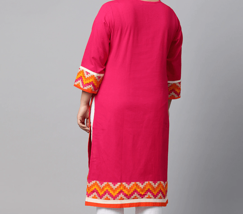 Plus Size Pink Flex Kurta - divena world