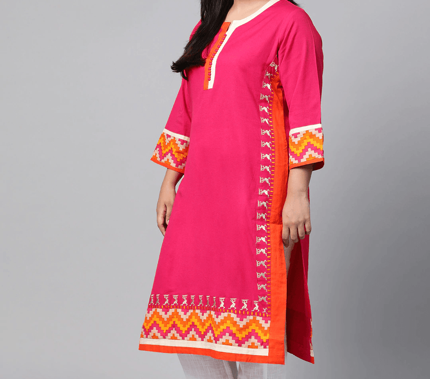 Plus Size Pink Flex Kurta - divena world