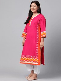 Plus Size Pink Flex Kurta - divena world