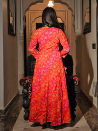 Divena Bandhej Printed Anarkali Kurta - divenaworld.com