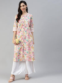 Divena Divena Multi Floral Printed Cotton Flex A-line Kurta - divena world