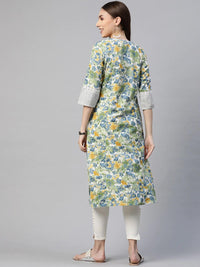 Divena Multi Color Floral Printed Cotton Flex A-line Kurta - divena world