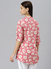 Divena Maroon Floral Rayon A-line Shirts Style Top - divenaworld.com