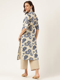 Divena Multi Colored Floral Digital Printed Straight Kurta