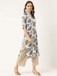 Divena Multi Colored Floral Digital Printed Straight Kurta