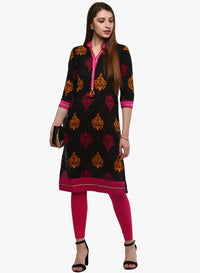 Divena Printed Black cotton Kurti - divena world