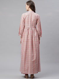 Divena White Peach Maxi Style Kurta - divena world