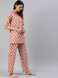 Divena Pink Cotton Loungewear /Nightwear Set - divena world