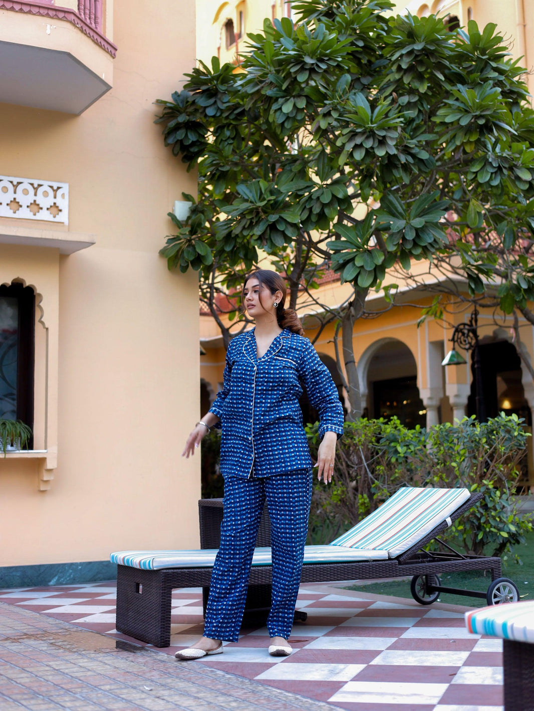 Divena Blue Printed Night suit - divenaworld.com