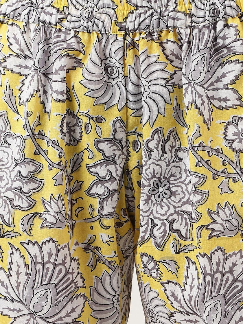 Divena Yellow Printed Loungewear/Nightwear - divena world