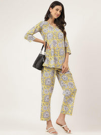 Divena Yellow Printed Loungewear/Nightwear - divena world