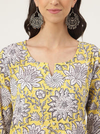 Divena Yellow Printed Loungewear/Nightwear - divena world