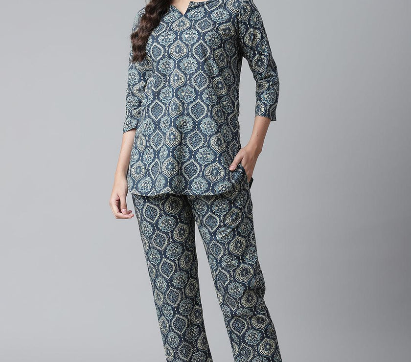 Divena Indigo Cotton Nightwear/Loungewear - divena world