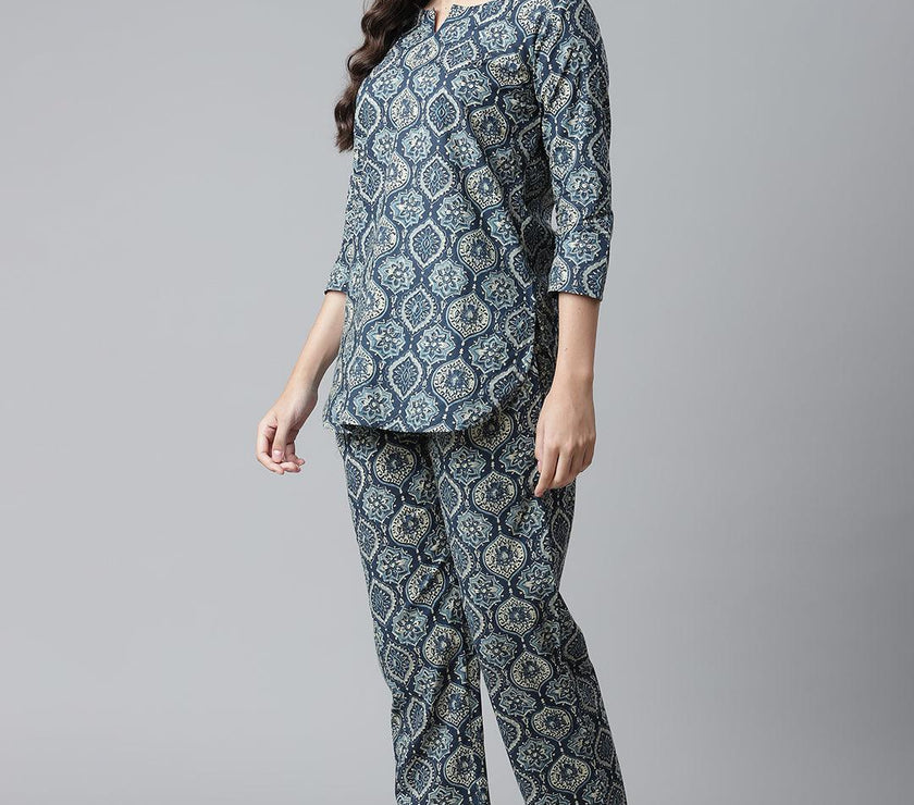 Divena Indigo Cotton Nightwear/Loungewear - divena world