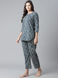 Divena Indigo Cotton Nightwear/Loungewear - divena world