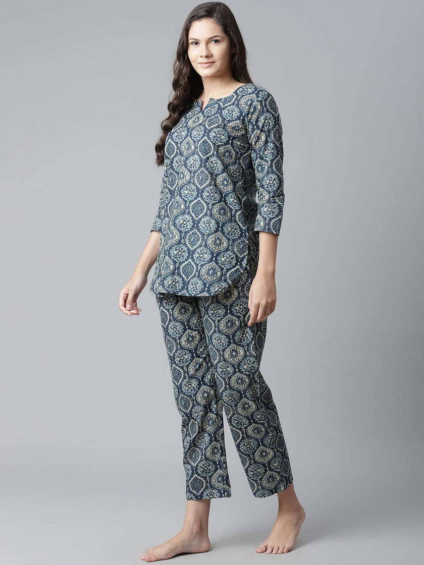 Divena Indigo Cotton Nightwear/Loungewear - divena world