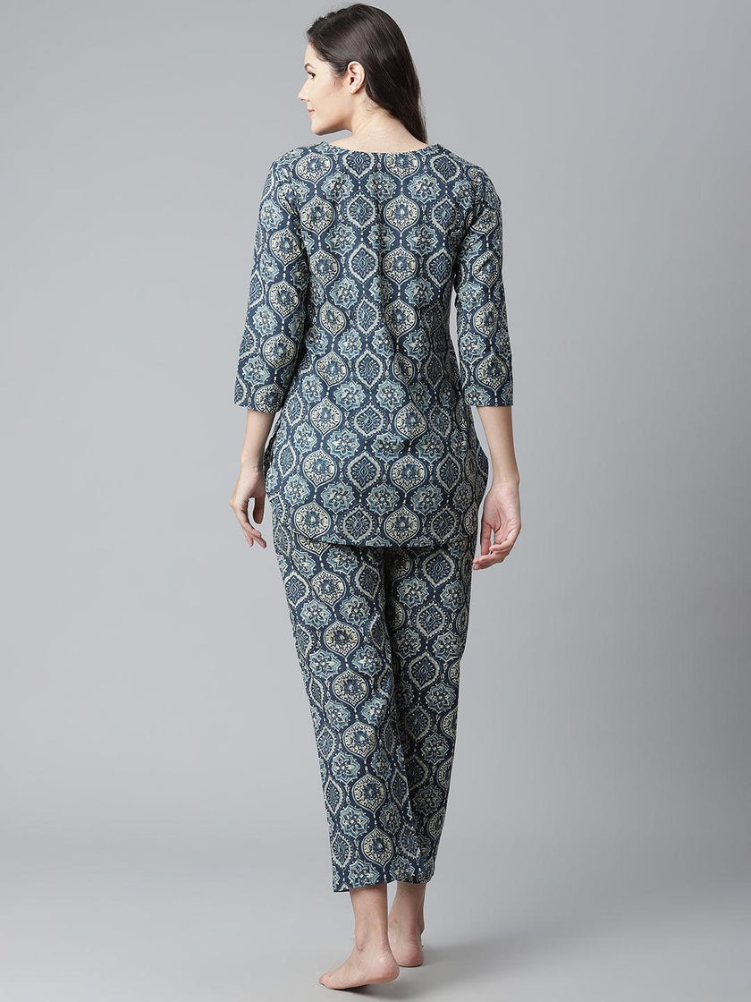 Divena Indigo Cotton Nightwear/Loungewear - divena world