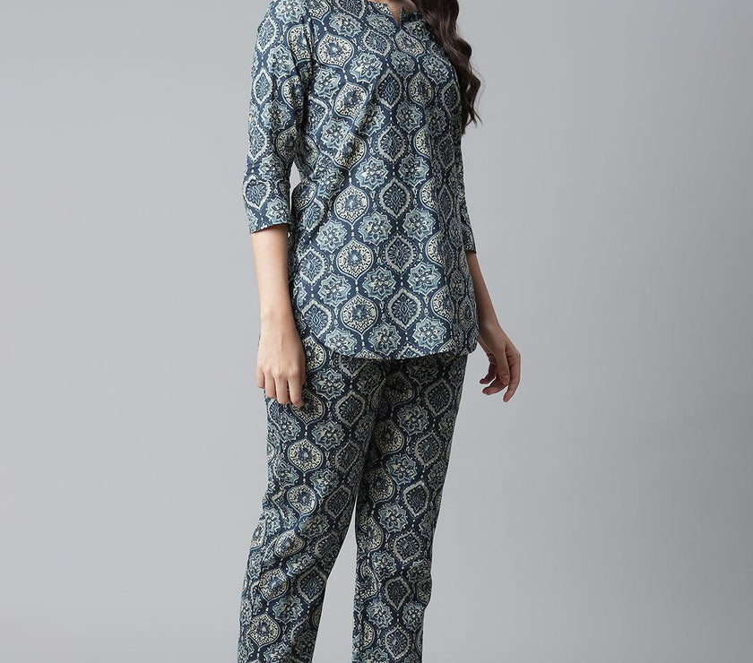 Divena Indigo Cotton Nightwear/Loungewear - divena world