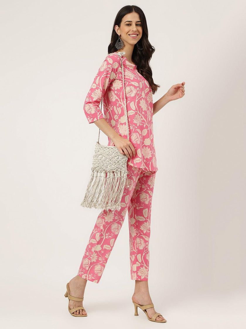 Divena Pink Printed Loungewear/Nightwear - divena world