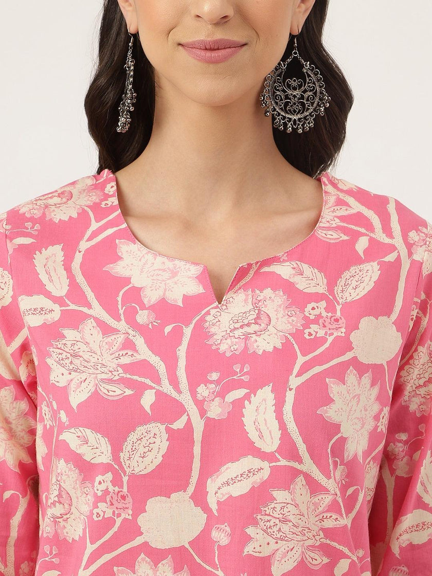 Divena Pink Printed Loungewear/Nightwear - divena world