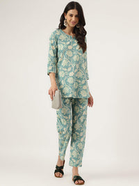 Divena Sea green Printed Loungewear/Nightwear - divena world