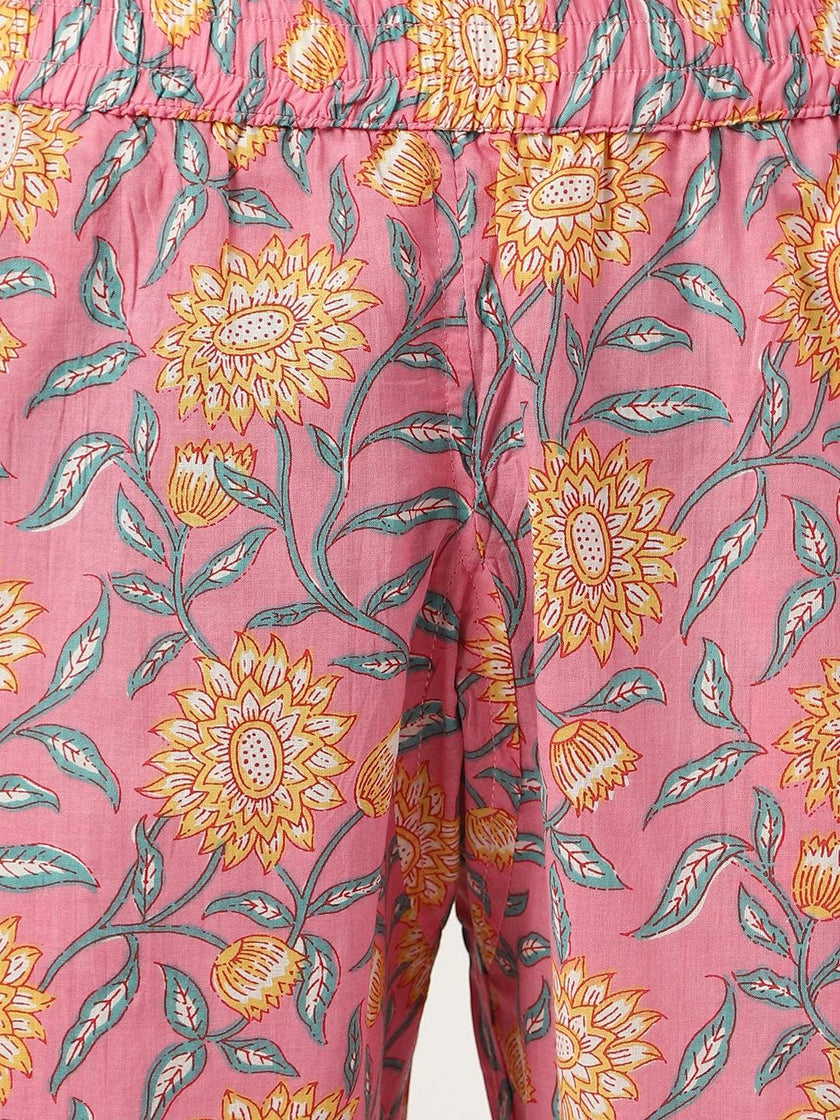 Divena Dark Pink Printed Loungewear/Nightwear - divena world