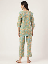 Divena Green Printed Loungewear/Nightwear - divena world