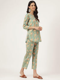 Divena Green Printed Loungewear/Nightwear - divena world