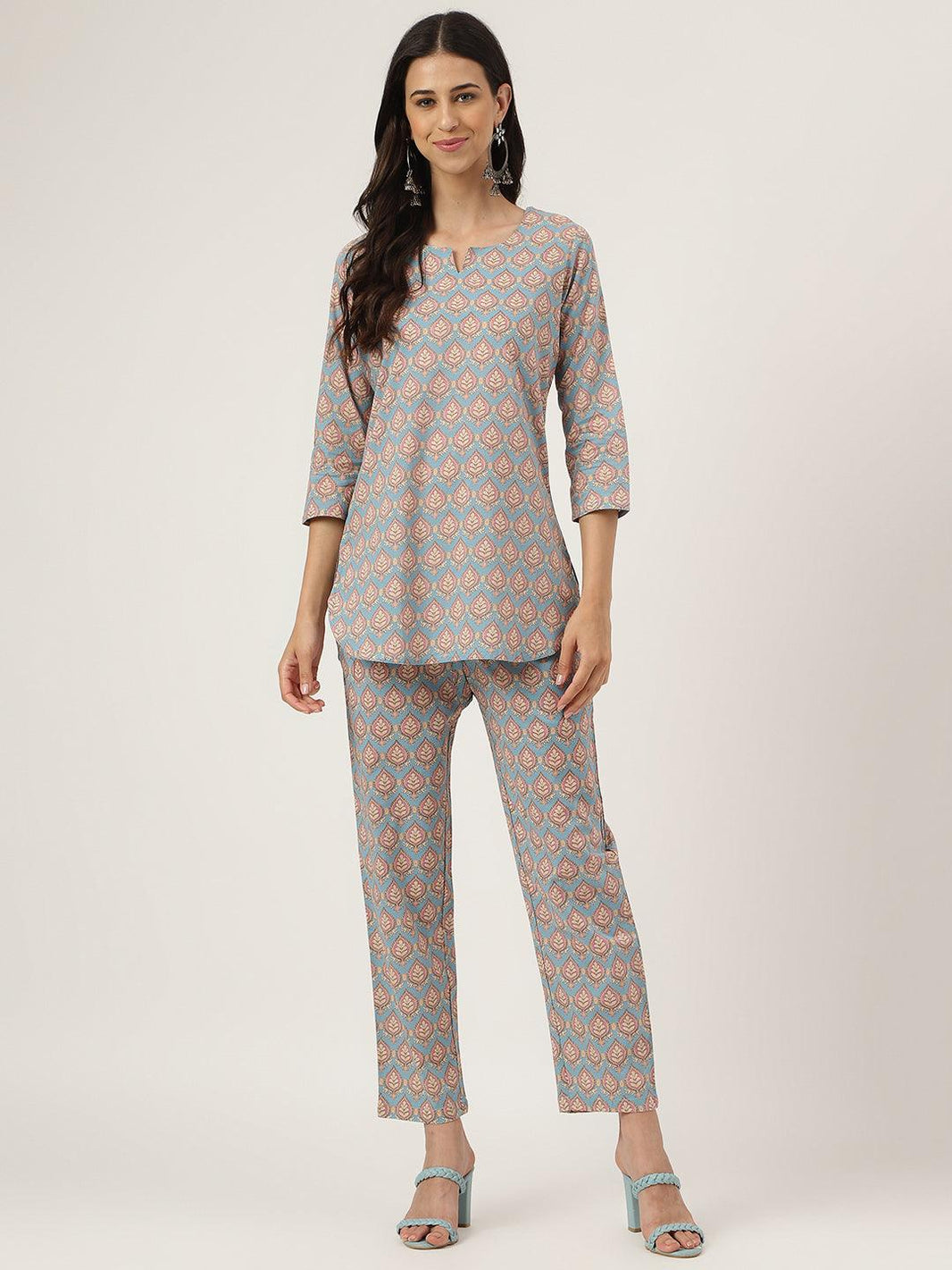 Divena sky blue Printed Loungewear/Nightwear - divena world