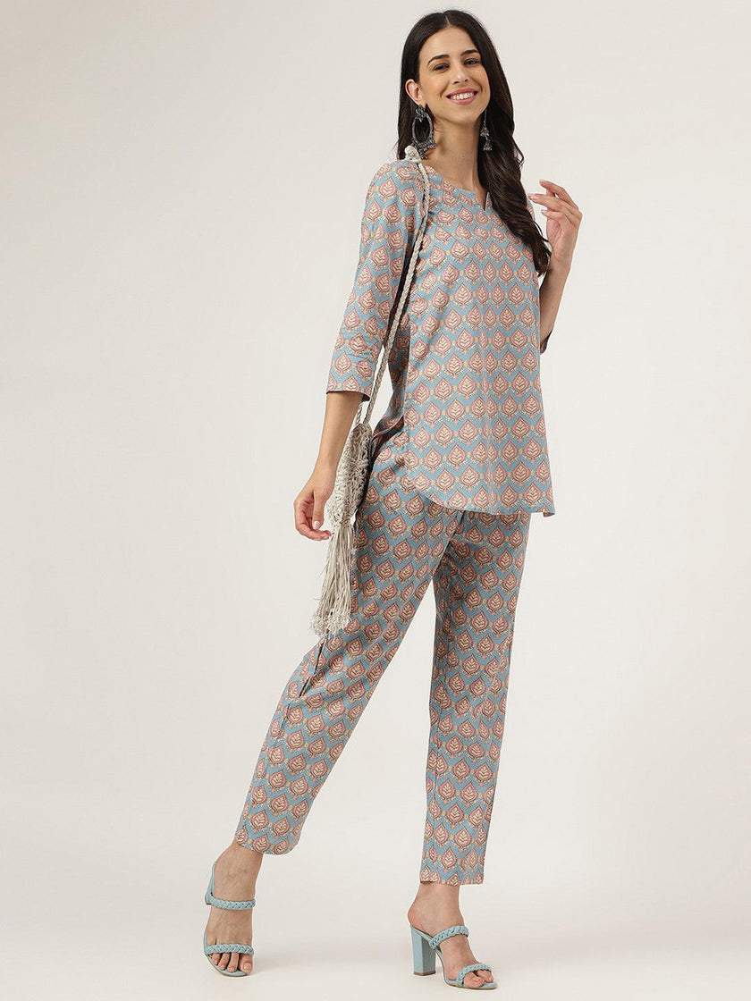 Divena sky blue Printed Loungewear/Nightwear - divena world