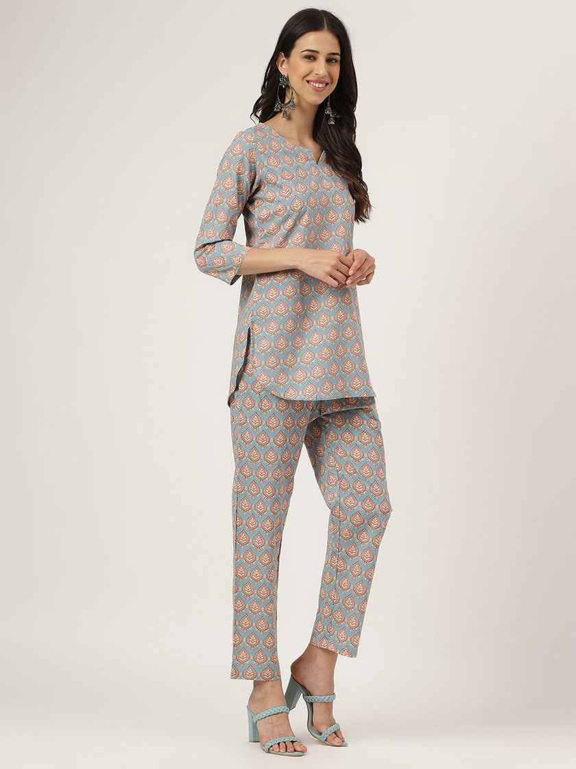 Divena sky blue Printed Loungewear/Nightwear - divena world