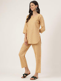 Divena mustard Printed Loungewear/Nightwear - divena world