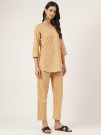 Divena mustard Printed Loungewear/Nightwear - divena world