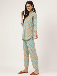 Divena light Green Printed Loungewear/Nightwear - divena world