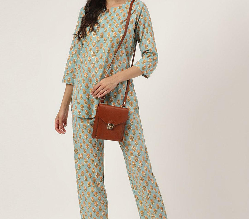 Divena light Green Printed Loungewear/Nightwear - divena world