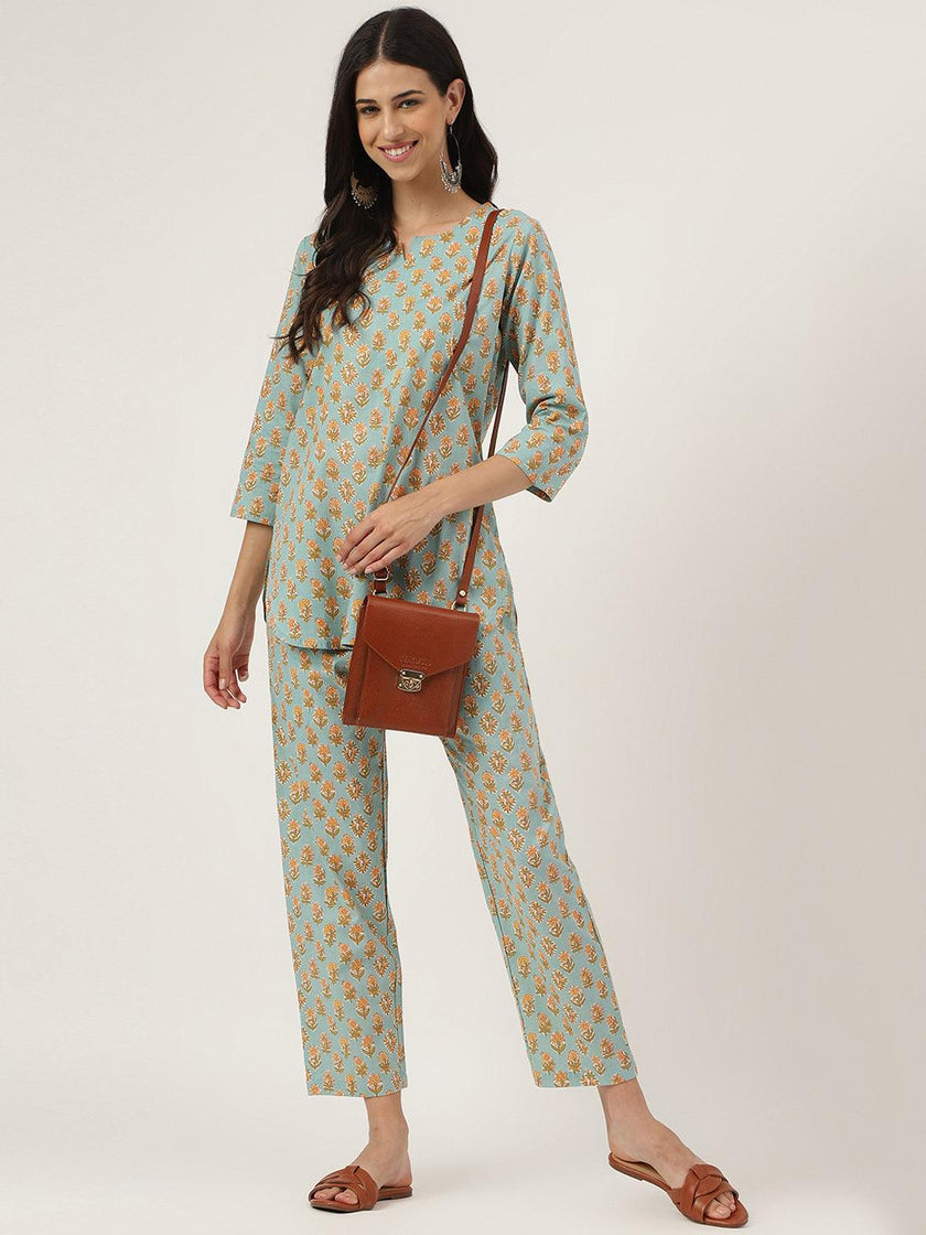 Divena light Green Printed Loungewear/Nightwear - divena world