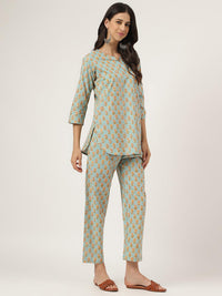 Divena light Green Printed Loungewear/Nightwear - divena world