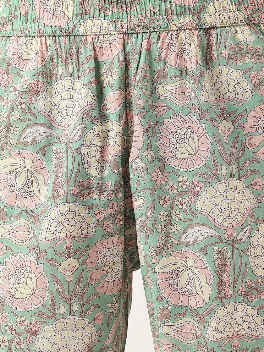 Divena Mint Green Printed Loungewear/Nightwear - divena world