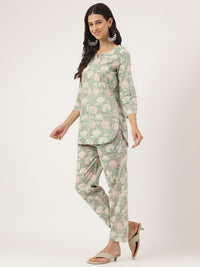 Divena Mint Green Printed Loungewear/Nightwear - divena world