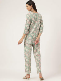 Divena Mint Green Printed Loungewear/Nightwear - divena world