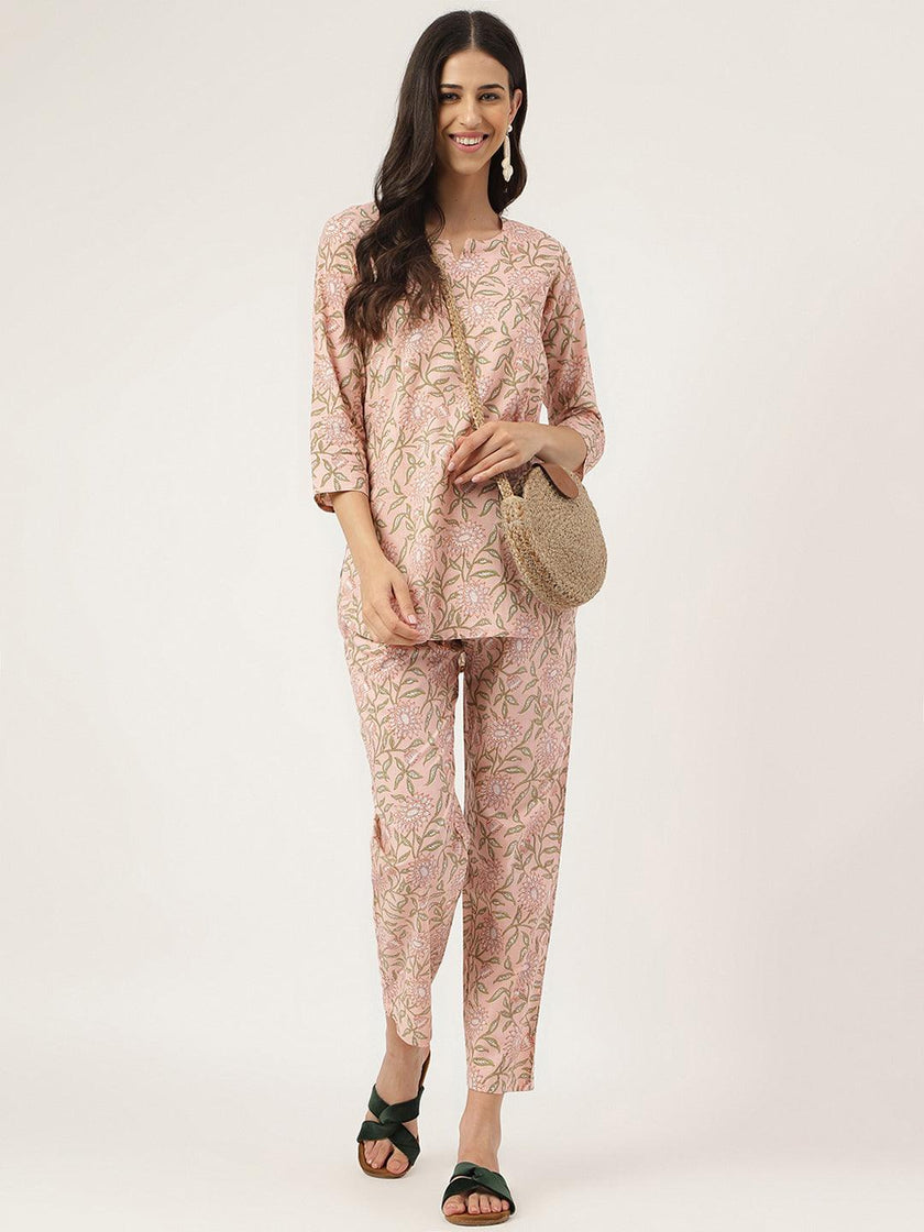 Divena Pink Printed Loungewear/Nightwear - divena world