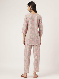 Divena Light Brown Printed Loungewear/Nightwear - divena world