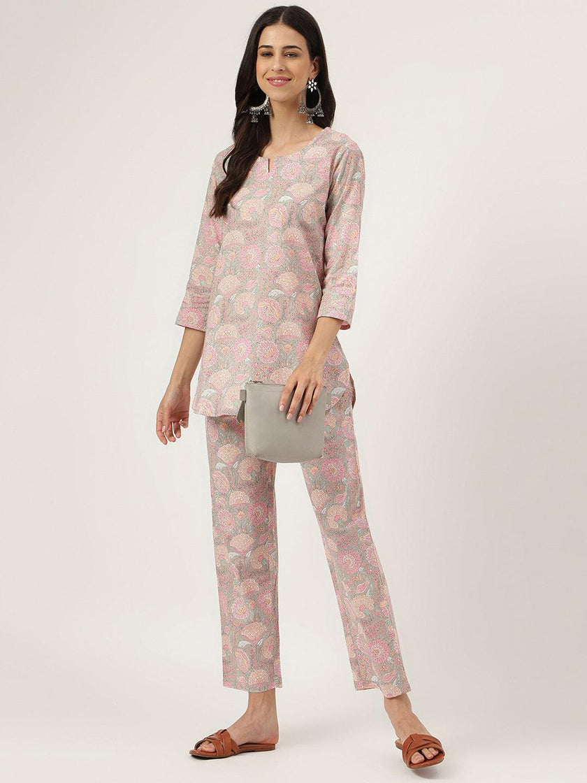 Divena Light Brown Printed Loungewear/Nightwear - divena world