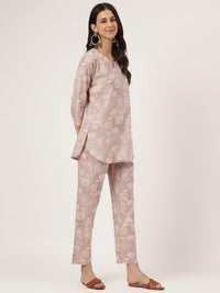 Divena Light Brown Printed Loungewear/Nightwear - divena world