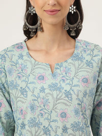 Divena Taurquoise Blue Printed Loungewear/Nightwear - divena world